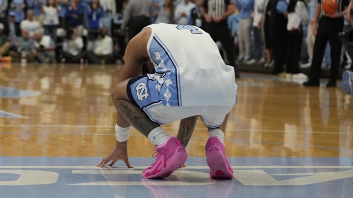 Feb 3, 2024; Chapel Hill, North Carolina, USA; North Carolina Tar Heels guard RJ Davis (4) before the game at Dean E. Smith Center. Mandatory Credit: Bob Donnan-USA TODAY Sport Feb 3, 2024; Chapel Hill, North Carolina, USA; North Carolina Tar Heels guard RJ Davis (4) before the game at Dean E. Smith Center. Mandatory Credit: Bob Donnan-USA TODAY Sport