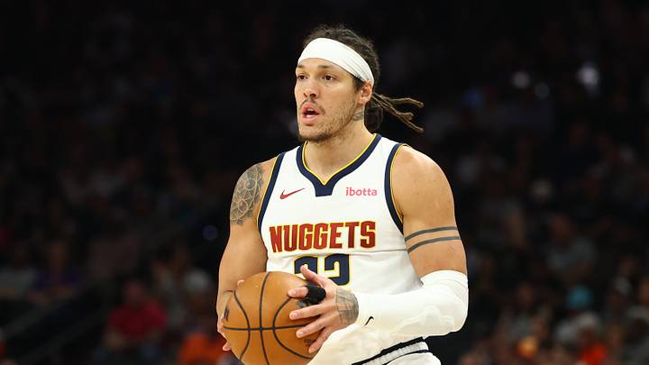 Mar 24, 2026; Phoenix, Arizona, USA; Denver Nuggets forward Aaron Gordon (32) against the Phoenix Suns at Mortgage Matchup Center. Mandatory Credit: Mark J. Rebilas-Imagn Images Mar 24, 2026; Phoenix, Arizona, USA; Denver Nuggets forward Aaron Gordon (32) against the Phoenix Suns at Mortgage Matchup Center. Mandatory Credit: Mark J. Rebilas-Imagn Images