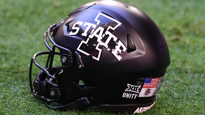 Jan 2, 2021; Glendale, AZ, USA; Detailed view of an Iowa State Cyclones helmet during the Fiesta Bowl at State Farm Stadium.