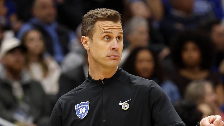 Mar 27, 2026; Washington, DC, USA; Duke Blue Devils head coach Jon Scheyer reacts in the first half during a Sweet Sixteen game of the East Regional of the men's 2026 NCAA Tournament at Capital One Arena. Mandatory Credit: Geoff Burke-Imagn Images Mar 27, 2026; Washington, DC, USA; Duke Blue Devils head coach Jon Scheyer reacts in the first half during a Sweet Sixteen game of the East Regional of the men's 2026 NCAA Tournament at Capital One Arena. Mandatory Credit: Geoff Burke-Imagn Images