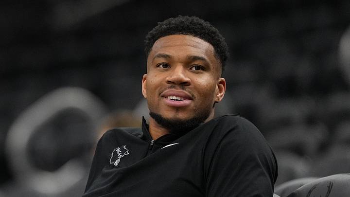 Apr 10, 2026; Milwaukee, Wisconsin, USA; Milwaukee Bucks forward Giannis Antetokounmpo looks on during warmups prior to the game against the Brooklyn Nets at Fiserv Forum. Mandatory Credit: Jeff Hanisch-Imagn Images Apr 10, 2026; Milwaukee, Wisconsin, USA; Milwaukee Bucks forward Giannis Antetokounmpo looks on during warmups prior to the game against the Brooklyn Nets at Fiserv Forum. Mandatory Credit: Jeff Hanisch-Imagn Images