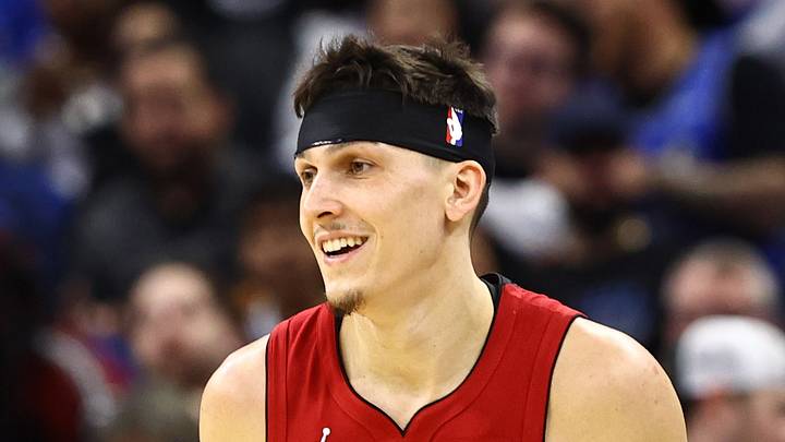 Miami Heat guard Tyler Herro (14) reacts after a three pointer against the Orlando Magic during the second half at KIA Center on December 20, 2023.