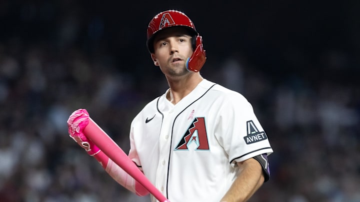 May 10, 2026; Phoenix, Arizona, USA; Arizona Diamondbacks outfielder Ryan Waldschmidt in the sixth inning against the New York Mets at Chase Field. Mandatory Credit: Mark J. Rebilas-Imagn Images