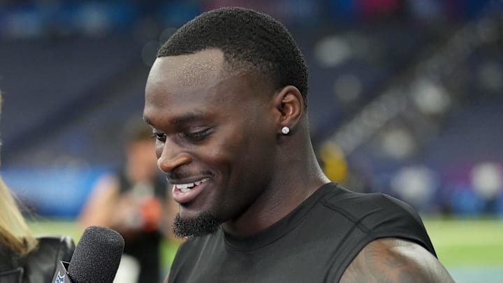 Notre Dame running back Jeremiyah Love (RB11). Mandatory Credit: Kirby Lee-Imagn Images