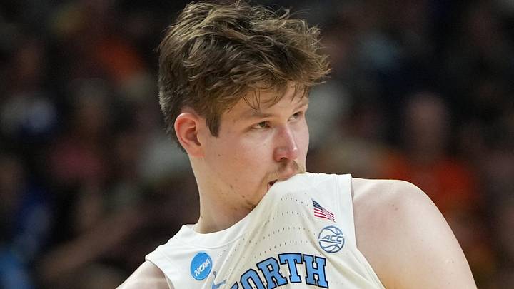 Mar 19, 2026; Greenville, SC, USA; North Carolina Tar Heels center Henri Veesaar (13) bites his jersey against the VCU Rams in the second half of a first round game of the men's 2026 NCAA Tournament at Bon Secours Wellness Arena. Mandatory Credit: Bob Donnan-Imagn Images Mar 19, 2026; Greenville, SC, USA; North Carolina Tar Heels center Henri Veesaar (13) bites his jersey against the VCU Rams in the second half of a first round game of the men's 2026 NCAA Tournament at Bon Secours Wellness Arena. Mandatory Credit: Bob Donnan-Imagn Images