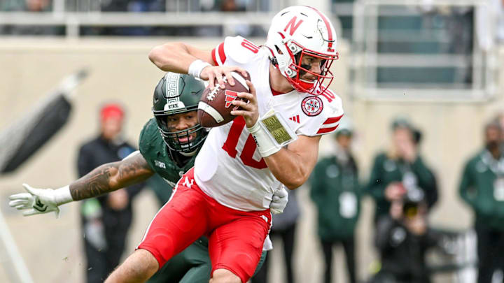 Nebraska's Heinrich Haarberg suited up at quarterback the last time the Huskers faced Michigan State in 2023.