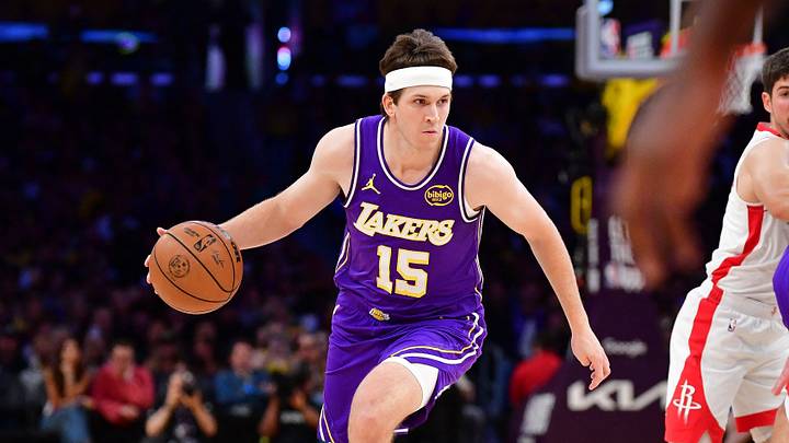 Apr 29, 2026; Los Angeles, California, USA; Los Angeles Lakers guard Austin Reaves (15) controls the ball against the Houston Rockets during the first half in game five of the first round of the 2026 NBA Playoffs at Crypto.com Arena. Mandatory Credit: Gary A. Vasquez-Imagn Images Apr 29, 2026; Los Angeles, California, USA; Los Angeles Lakers guard Austin Reaves (15) controls the ball against the Houston Rockets during the first half in game five of the first round of the 2026 NBA Playoffs at Crypto.com Arena. Mandatory Credit: Gary A. Vasquez-Imagn Images