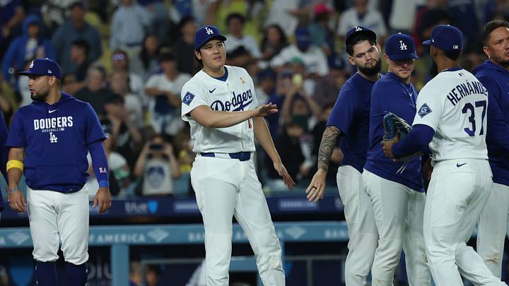 Sep 6, 2026; Los Angeles, California, USA; Los Angeles Dodgers pitcher Shohei Ohtani (17) celebrates win with outfielder Teoscar Hernandez (37) against the Washington Nationals at Dodger Stadium. Mandatory Credit: William Navarro-Imagn Images Sep 6, 2026; Los Angeles, California, USA; Los Angeles Dodgers pitcher Shohei Ohtani (17) celebrates win with outfielder Teoscar Hernandez (37) against the Washington Nationals at Dodger Stadium. Mandatory Credit: William Navarro-Imagn Images