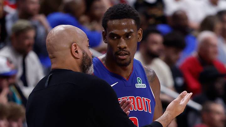 May 13, 2026; Detroit, Michigan, USA; Detroit Pistons head coach J.B. Bickerstaff talks to center Jalen Duren (0) in the second half against the Cleveland Cavaliers during game five of the second round of the 2026 NBA Playoffs at Little Caesars Arena. Mandatory Credit: Rick Osentoski-Imagn Images May 13, 2026; Detroit, Michigan, USA; Detroit Pistons head coach J.B. Bickerstaff talks to center Jalen Duren (0) in the second half against the Cleveland Cavaliers during game five of the second round of the 2026 NBA Playoffs at Little Caesars Arena. Mandatory Credit: Rick Osentoski-Imagn Images