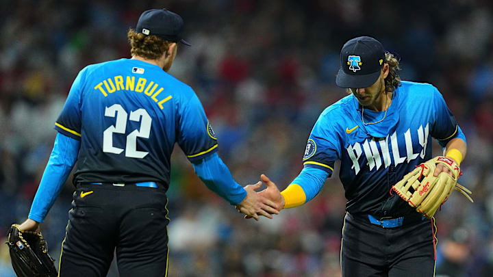 Philadelphia Phillies pitcher Spencer Turnbull and third baseman Alec Bohm