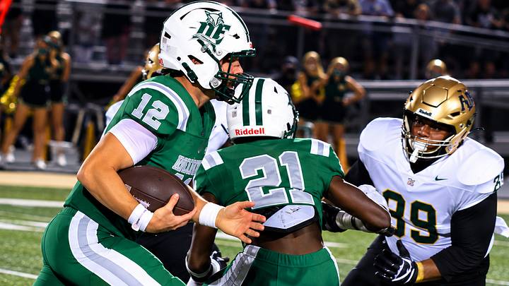 Dutch Fork quarterback Jaxon Knots runs for yardage against River Bluff. Dutch Fork quarterback Jaxon Knots runs for yardage against River Bluff.