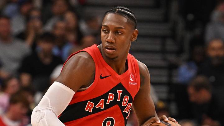 Oct 24, 2025; Toronto, Ontario, CAN; Toronto Raptors forward RJ Barrett (9) dribbles against the Milwaukee Bucks at Scotiabank Arena. Mandatory Credit: Gerry Angus-Imagn Images Oct 24, 2025; Toronto, Ontario, CAN; Toronto Raptors forward RJ Barrett (9) dribbles against the Milwaukee Bucks at Scotiabank Arena. Mandatory Credit: Gerry Angus-Imagn Images