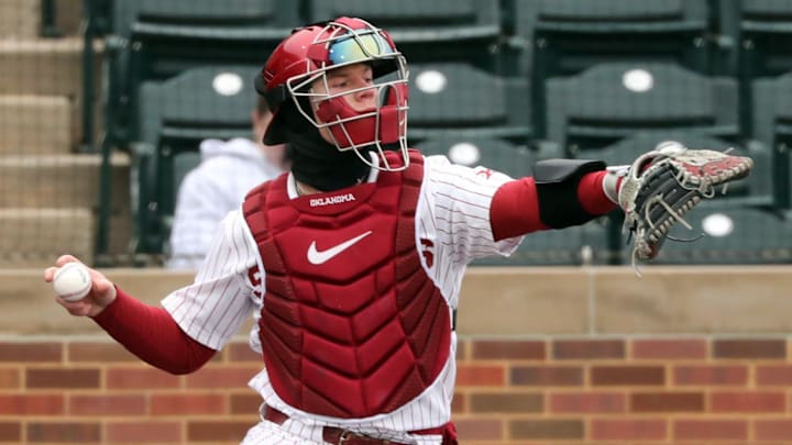 Oklahoma catcher Easton Carmichael Oklahoma catcher Easton Carmichael