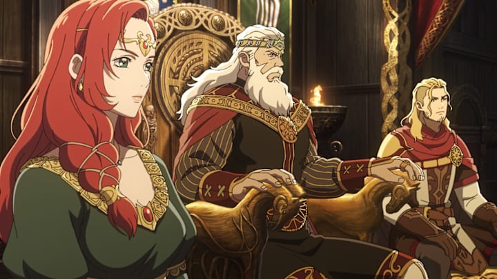 (L-r) HÉRA Voiced by GAIA WISE, HELM HAMMERHAND voiced by BRIAN COX, HALETH Voiced by BENJAMIN WAINWRIGHT and HAMA voiced by YAZDAN QAFOURI in New Line Cinema’s and Warner Bros. Animation’s epic anime adventure “THE LORD OF THE RINGS: THE WAR OF THE ROHIRRIM,” a Warner Bros. Pictures release.
