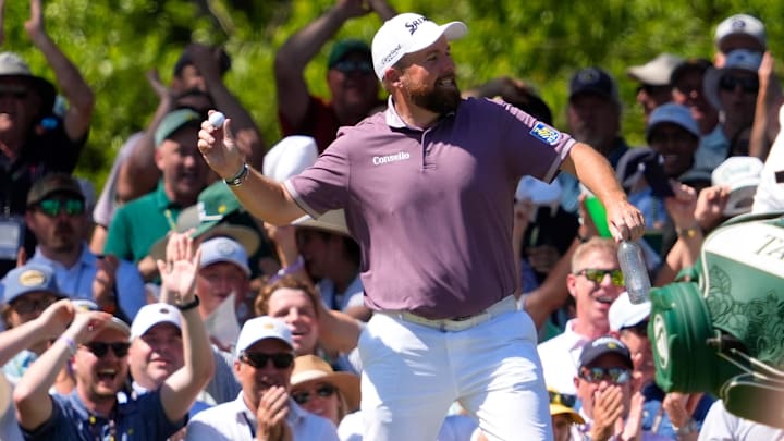 Shane Lowry celebrated after a Saturday hole in one at the Masters.