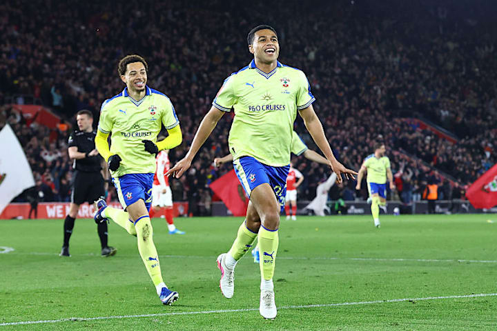 Shea Charles celebrates goal vs. Arsenal Shea Charles celebrates goal vs. Arsenal