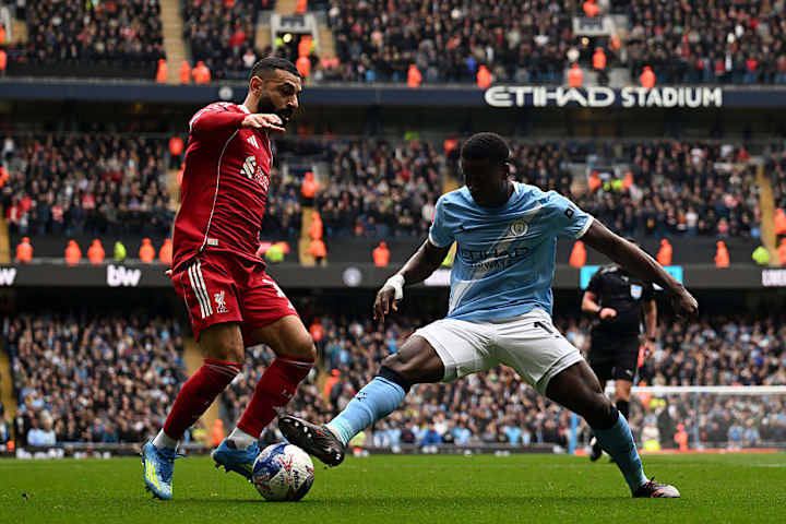 Marc Guéhi tackles Mohamed Salah Marc Guéhi tackles Mohamed Salah