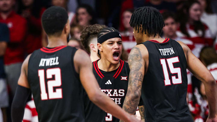 Texas Tech Red Raiders forward LeJuan Watts (3) celebrates during the second half of the game against the Arizona Wildcats at McKale Memorial Center. Texas Tech Red Raiders forward LeJuan Watts (3) celebrates during the second half of the game against the Arizona Wildcats at McKale Memorial Center.