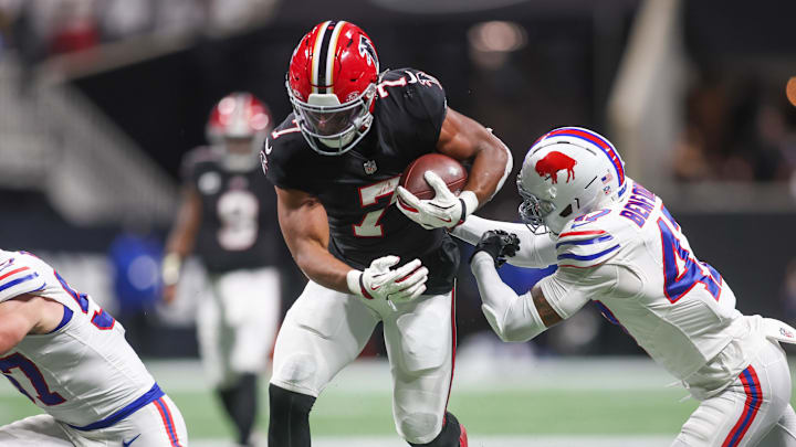 Atlanta Falcons running back Bijan Robinson had 238 yards from scrimmage in the 24-14 win over the Buffalo Bills.