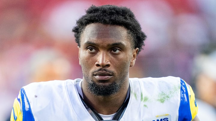 November 9, 2025; Santa Clara, California, USA; Los Angeles Rams safety Kam Curl (3) after the game against the San Francisco 49ers at Levi's Stadium. Mandatory Credit: Kyle Terada-Imagn Images