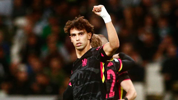 Joao Felix celebrates after scoring Chelsea's opener against Panathinaikos in the Conference League Joao Felix celebrates after scoring Chelsea's opener against Panathinaikos in the Conference League