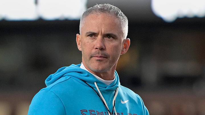Nov 1, 2025; Tallahassee, Florida, USA; Florida State Seminoles head coach Mike Norvell looks on before the game against the Wake Forest Demon Deacons at Doak S. Campbell Stadium. Mandatory Credit: Melina Myers-Imagn Images Nov 1, 2025; Tallahassee, Florida, USA; Florida State Seminoles head coach Mike Norvell looks on before the game against the Wake Forest Demon Deacons at Doak S. Campbell Stadium. Mandatory Credit: Melina Myers-Imagn Images