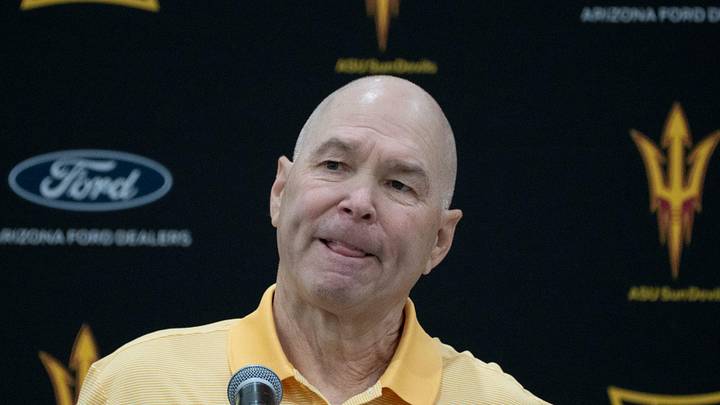 Randy Bennett answers questions during a press conference at the Weatherup Center, in Tempe on May 7, 2026.