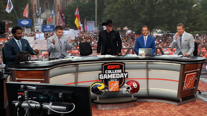 ESPN 'College GameDay' at the University of Oklahoma-Michigan College football game.