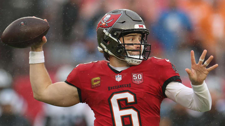 Buccaneers quarterback Baker Mayfield was stressed watching the Falcons–Saints game.