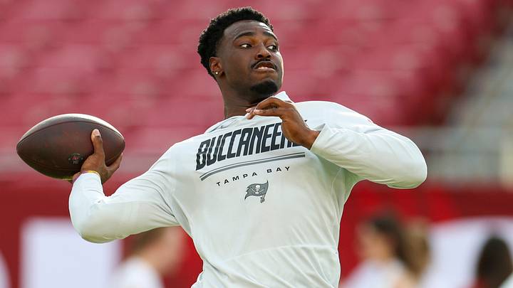 Aug 22, 2026; Tampa, Florida, USA; Tampa Bay Buccaneers quarterback Jalon Daniels (10) warms up before a preseason game against the Kansas City Chiefs at Raymond James Stadium. Mandatory Credit: Nathan Ray Seebeck-Imagn Images Aug 22, 2026; Tampa, Florida, USA; Tampa Bay Buccaneers quarterback Jalon Daniels (10) warms up before a preseason game against the Kansas City Chiefs at Raymond James Stadium. Mandatory Credit: Nathan Ray Seebeck-Imagn Images