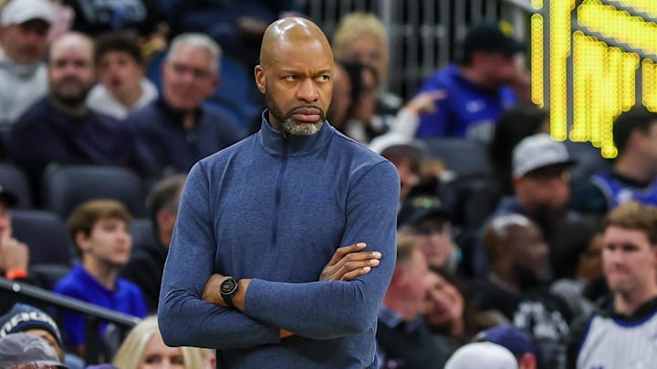 Orlando Magic head coach Jamahl Mosley looks on during the second quarter against the Detroit Pistons at Kia Center. Mandatory Orlando Magic head coach Jamahl Mosley looks on during the second quarter against the Detroit Pistons at Kia Center. Mandatory