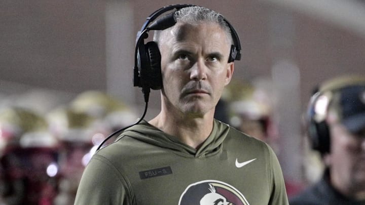 Nov 15, 2025; Tallahassee, Florida, USA; Florida State Seminoles head coach Mike Norvell during the second half against the Virginia Tech Hokies at Doak S. Campbell Stadium. Mandatory Credit: Melina Myers-Imagn Images Nov 15, 2025; Tallahassee, Florida, USA; Florida State Seminoles head coach Mike Norvell during the second half against the Virginia Tech Hokies at Doak S. Campbell Stadium. Mandatory Credit: Melina Myers-Imagn Images