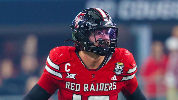 Texas Tech Red Raiders linebacker Jacob Rodriguez (10) in action during the second half against the BYU Cougars 