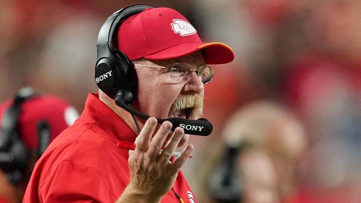 Sep 20, 2026; Kansas City, Missouri, USA; Kansas City Chiefs head coach Andy Reid reacts after a play against the Indianapolis Colts during the second quarter at GEHA Field at Arrowhead Stadium. Mandatory Credit: Jay Biggerstaff-Imagn Images Sep 20, 2026; Kansas City, Missouri, USA; Kansas City Chiefs head coach Andy Reid reacts after a play against the Indianapolis Colts during the second quarter at GEHA Field at Arrowhead Stadium. Mandatory Credit: Jay Biggerstaff-Imagn Images