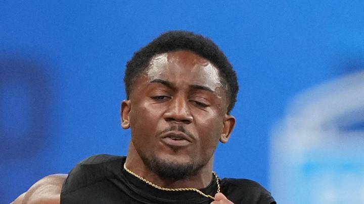 Indianapolis Colts defensive back Justin Walley runs in the 40-yard dash