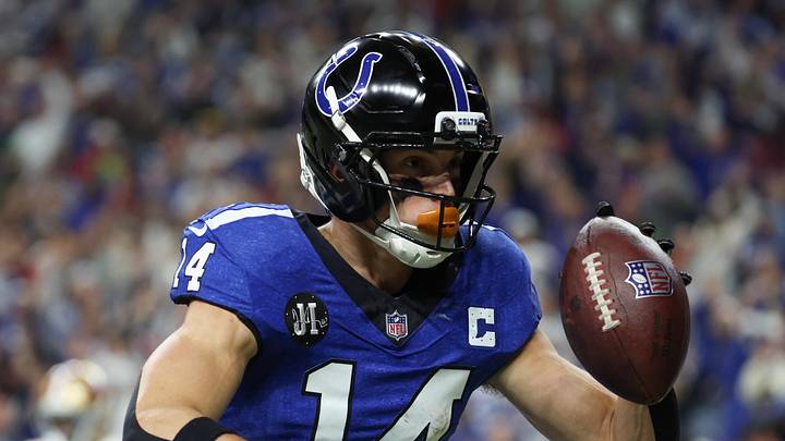 Indianapolis Colts wide receiver Alec Pierce (14) celebrates after scoring a touchdown 