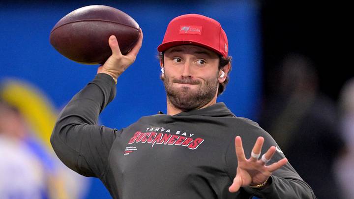 The Tampa Bay Buccaneers must protect Baker Mayfield with Tristan Wirfs out. The Tampa Bay Buccaneers must protect Baker Mayfield with Tristan Wirfs out.