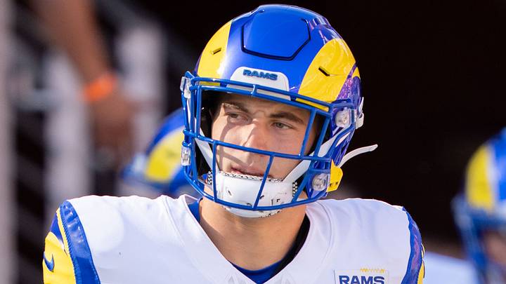 Los Angeles Rams tight end Davis Allen. Los Angeles Rams tight end Davis Allen.