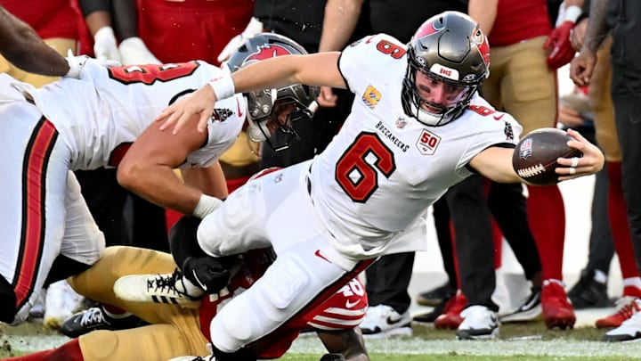Tampa Bay Buccaneers QB Baker Mayfield is catching all the right attention from the national media after Week 6. (Mandatory Credit: Jonathan Dyer-Imagn Images)