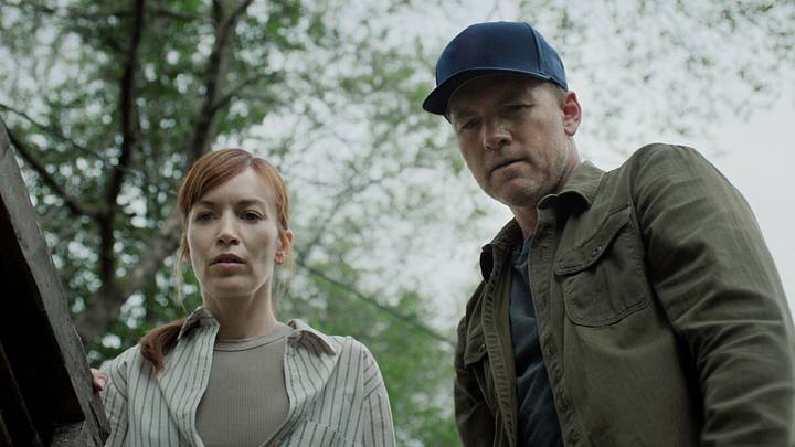 I Will Find You. (L to R) Britt Lower as Rachel Mills and Sam Worthington as David Burroughs in Episode #105 of I Will Find You I Will Find You. (L to R) Britt Lower as Rachel Mills and Sam Worthington as David Burroughs in Episode #105 of I Will Find You