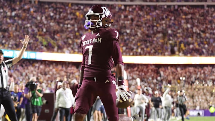 Texas A&M Aggies wide receiver KC Concepcion returns a punt for a touchdown during the second half against the Louisiana State Tigers.