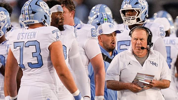 Sep 6, 2025; Charlotte, North Carolina, USA; North Carolina Tar Heels head coach Bill Belichick during the first quarter against the Charlotte 49ers at Jerry Richardson Stadium. Mandatory Credit: Jim Dedmon-Imagn Images Sep 6, 2025; Charlotte, North Carolina, USA; North Carolina Tar Heels head coach Bill Belichick during the first quarter against the Charlotte 49ers at Jerry Richardson Stadium. Mandatory Credit: Jim Dedmon-Imagn Images