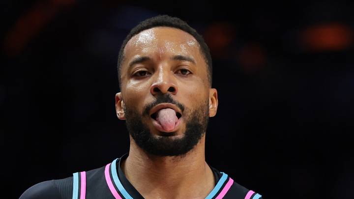 Jan 3, 2026; Miami, Florida, USA; Miami Heat guard Norman Powell (24) reacts after scoring against the Minnesota Timberwolves during the third quarter at Kaseya Center. Mandatory Credit: Sam Navarro-Imagn Images Jan 3, 2026; Miami, Florida, USA; Miami Heat guard Norman Powell (24) reacts after scoring against the Minnesota Timberwolves during the third quarter at Kaseya Center. Mandatory Credit: Sam Navarro-Imagn Images