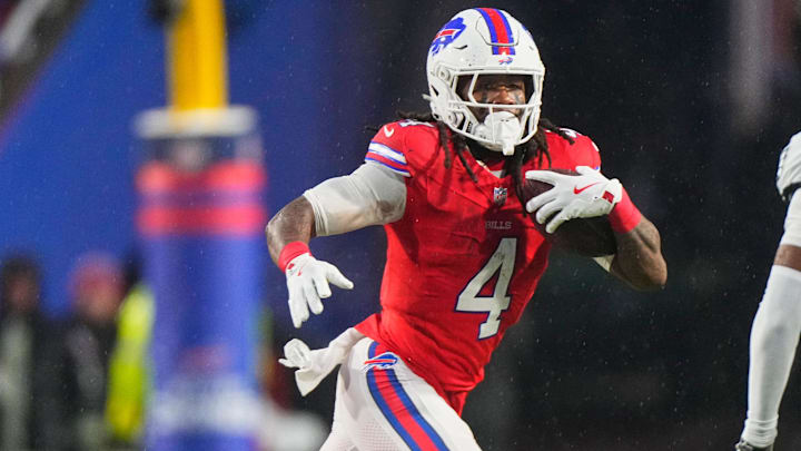 Buffalo Bills running back James Cook III runs the ball against the Philadelphia Eagles. Buffalo Bills running back James Cook III runs the ball against the Philadelphia Eagles.