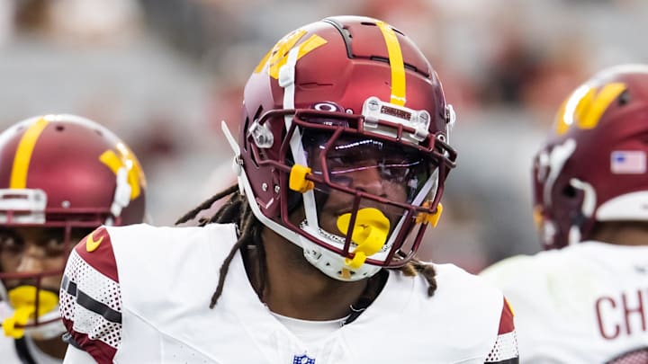  Washington Commanders safety Tyler Owens (40) against the Arizona Cardinals at State Farm Stadium. Mandatory Credit: Mark J. Rebilas-Imagn Images