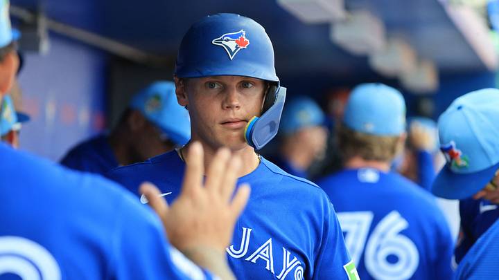Mar 2, 2026; Dunedin, Florida, USA;  Toronto Blue Jays shortstop Josh Kasevich (86) scores a run during the fifth inning against the Boston Red Sox at TD Ballpark. Mandatory Credit: Kim Klement Neitzel-Imagn Images