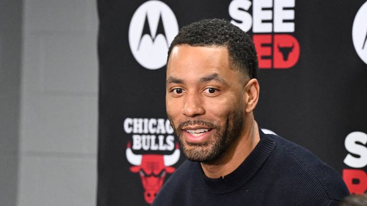 Sep 28, 2026; Chiacgo, Il, USA;  Chicago Bulls Executive Vice President - Basketball Operations Bryson Graham, left, speaks during media day.  Mandatory Credit: Matt Marton-Imagn Images