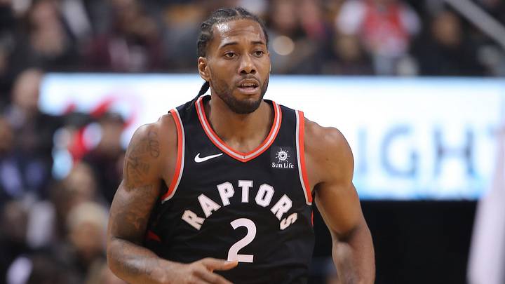 Dec 3, 2018; Toronto, Ontario, CAN; Toronto Raptors forward Kawhi Leonard (2) in action against the Denver Nuggets at Scotiabank Arena. The Nuggets beat the Raptors 106-103. Mandatory Credit: Tom Szczerbowski-USA TODAY Sports Dec 3, 2018; Toronto, Ontario, CAN; Toronto Raptors forward Kawhi Leonard (2) in action against the Denver Nuggets at Scotiabank Arena. The Nuggets beat the Raptors 106-103. Mandatory Credit: Tom Szczerbowski-USA TODAY Sports