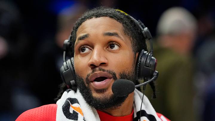 Oct 14, 2026; Minneapolis, Minnesota, USA;  Detroit Pistons guard Isaiah Joe (17) gives an interview after the game against the Minnesota Timberwolves at Target Center.  Mandatory Credit: Bruce Kluckhohn-Imagn Images