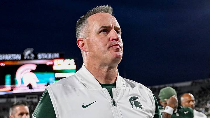Michigan State’s head coach Pat Fitzgerald leaves the field after the Spartans loss to Illinois in overtime on Saturday, Oct. 10, 2026, at Spartan Stadium in East Lansing. Michigan State’s head coach Pat Fitzgerald leaves the field after the Spartans loss to Illinois in overtime on Saturday, Oct. 10, 2026, at Spartan Stadium in East Lansing.